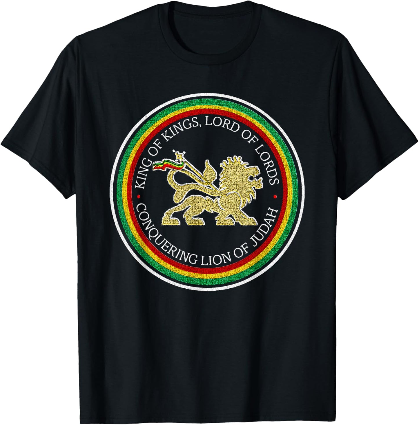 Rastafarian Lion of Judah Rastafari Reggae T-Shirt - T-Shirt | Black