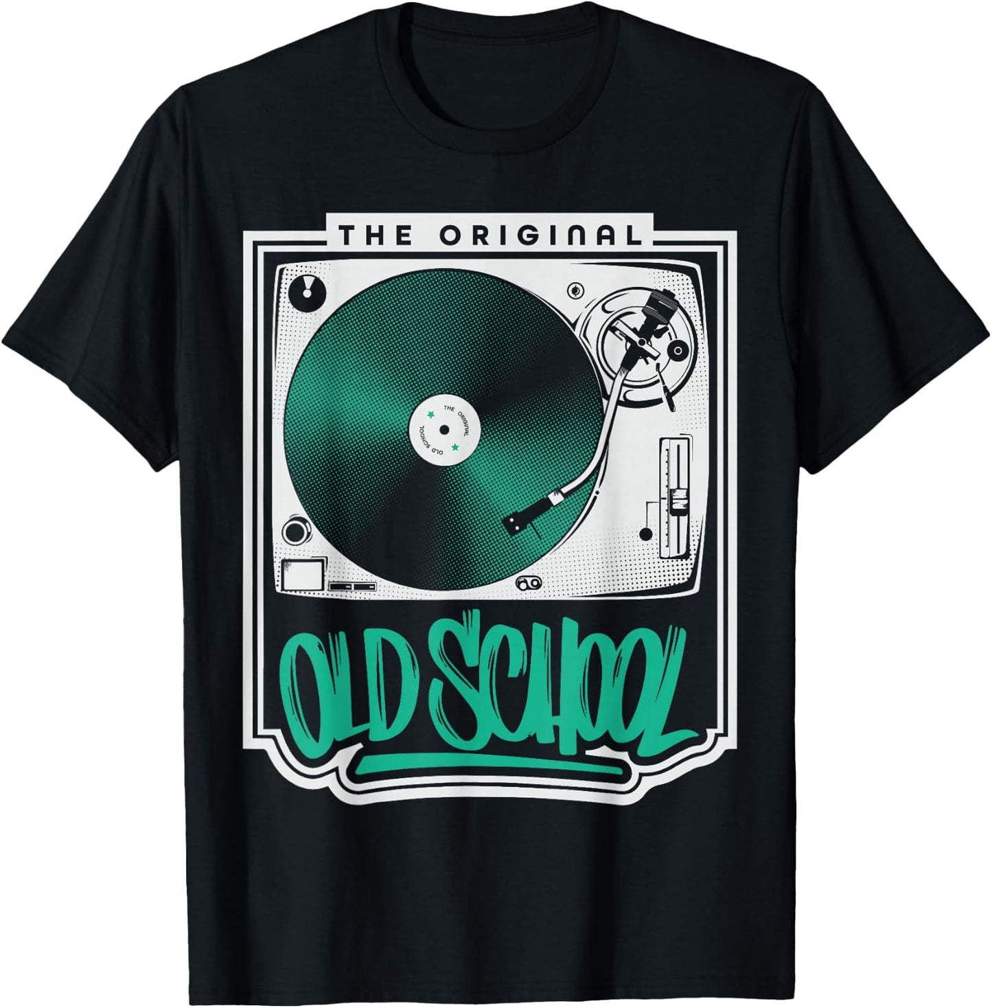 The Original Old School Turntable for Vinyl DJs T-Shirt - T-Shirt | Black