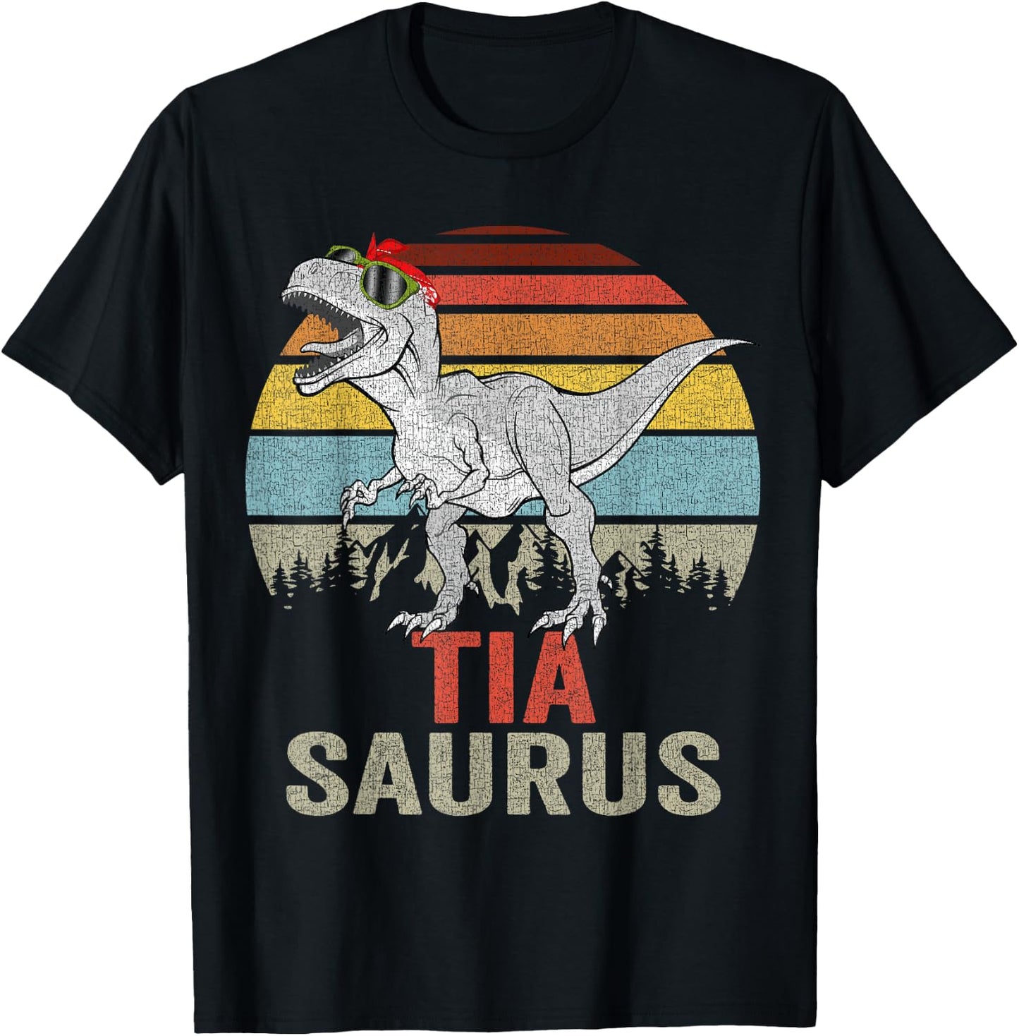 Tiasaurus T Rex Dino Tia Saurus Family Dinosaur Women T-Shirt - T-Shirt | Black
