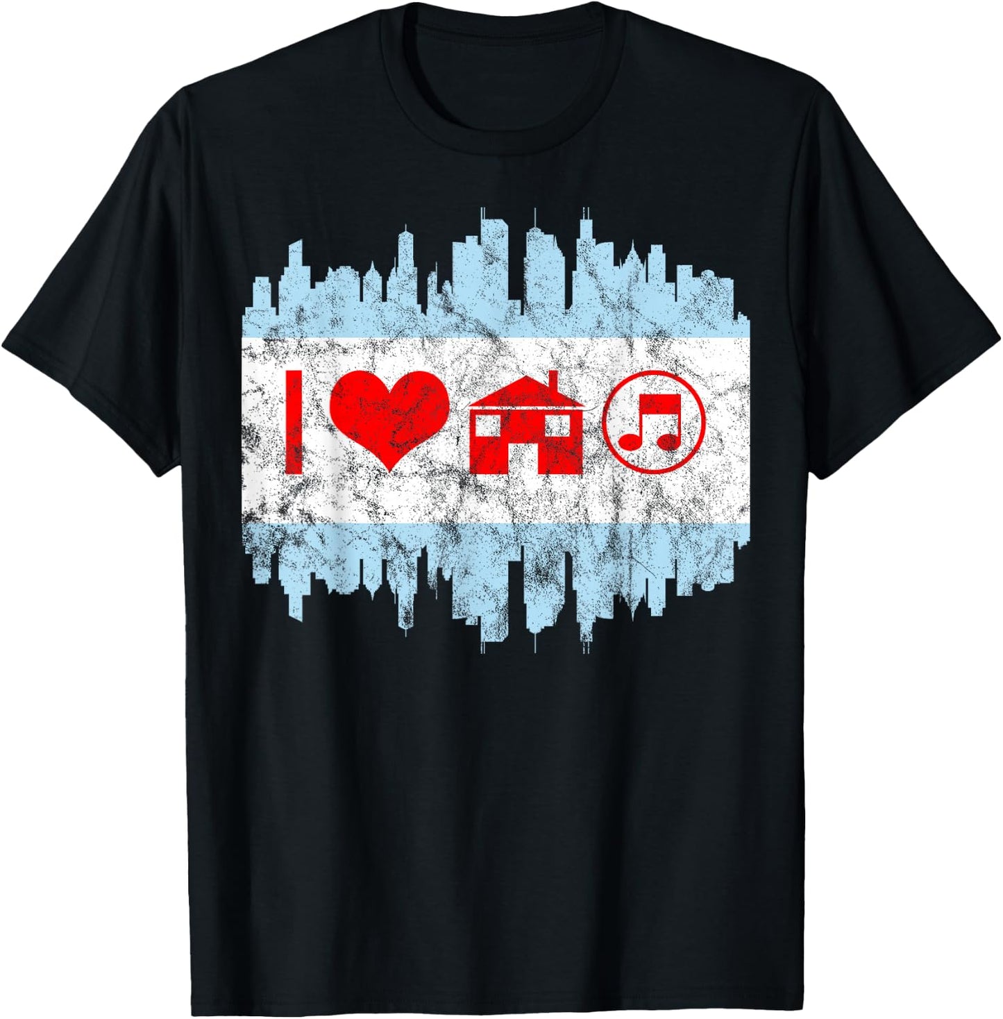 Chicago House Music DJ Flag T-Shirt - T-Shirt | Black