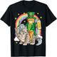 Cat St Patricks Day Leprechaun Riding Caticorn Unicorn Women T-Shirt - T-Shirt | Black