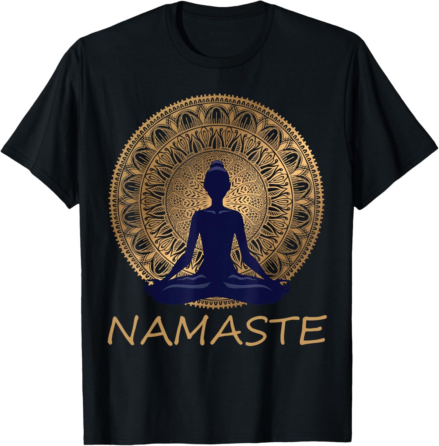 Namaste, Yoga dress/ meditation clothes / Lotus position T-Shirt - T-Shirt | Black