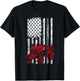 Farmer American Flag Farming Gift Usa Patriotic Tractor T-Shirt - T-Shirt | Black