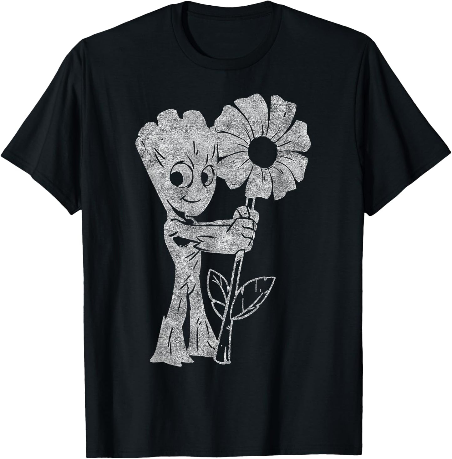 Marvel Guardians of The Galaxy Groot Flower Portrait T-Shirt - T-Shirt | Black