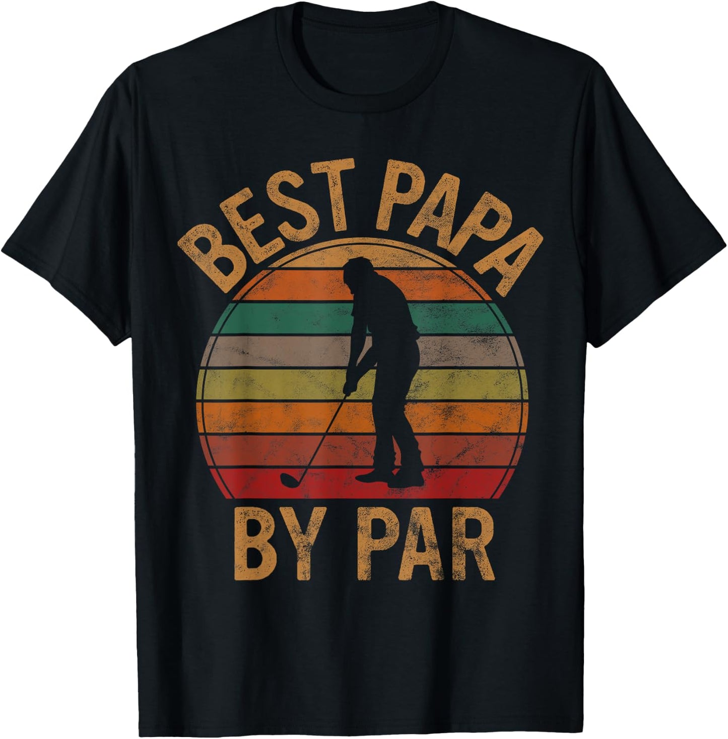 Best Papa by Par Golf Lover Gift Father's Day Dad Golfer T-Shirt - T-Shirt | Black