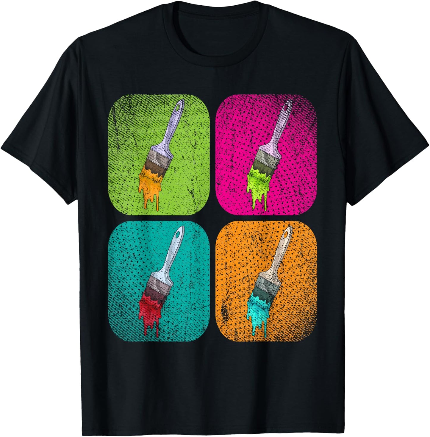 Colorful Paints Art Painting Brush Drawing Pop Art Artist T-Shirt - T-Shirt | Black