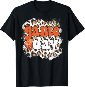 Game Day Leopard Basketball Game Day T-Shirt - T-Shirt | Black