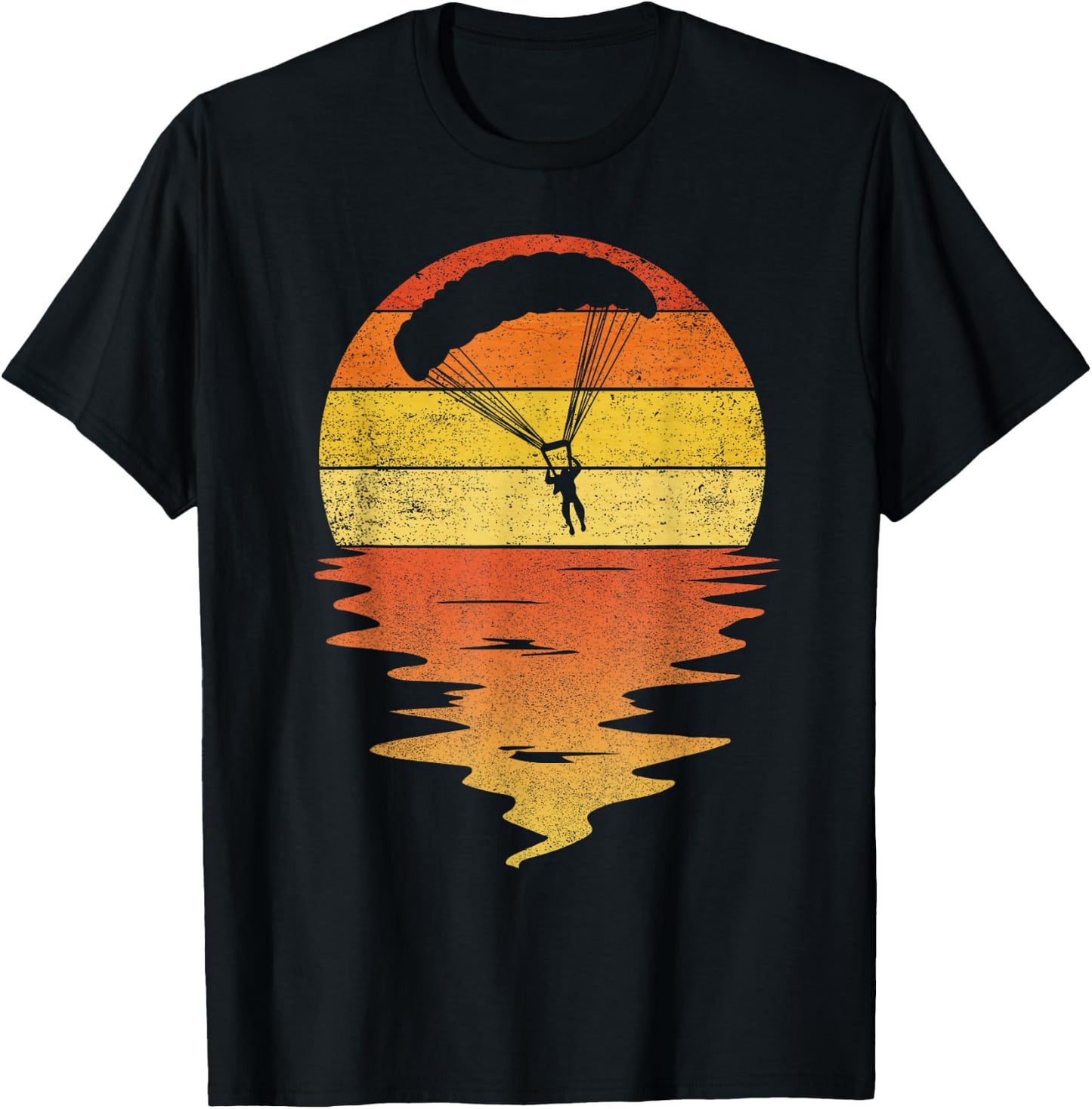Paragliding shirt retro sunset 70s vintage Paragliding T-Shirt - T-Shirt | Black