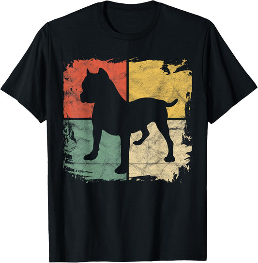 Square Retro Pitbull Owner Gift Dog Lover Pit bull Parents T-Shirt - T-Shirt | Black