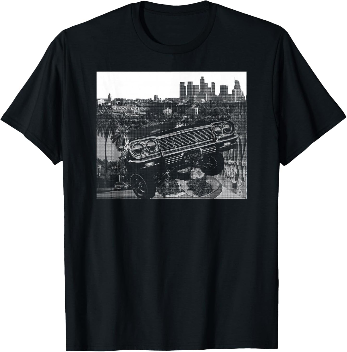Los Angeles Skyline California Latino Elysian Mexican Cholo T-Shirt - T-Shirt | Black
