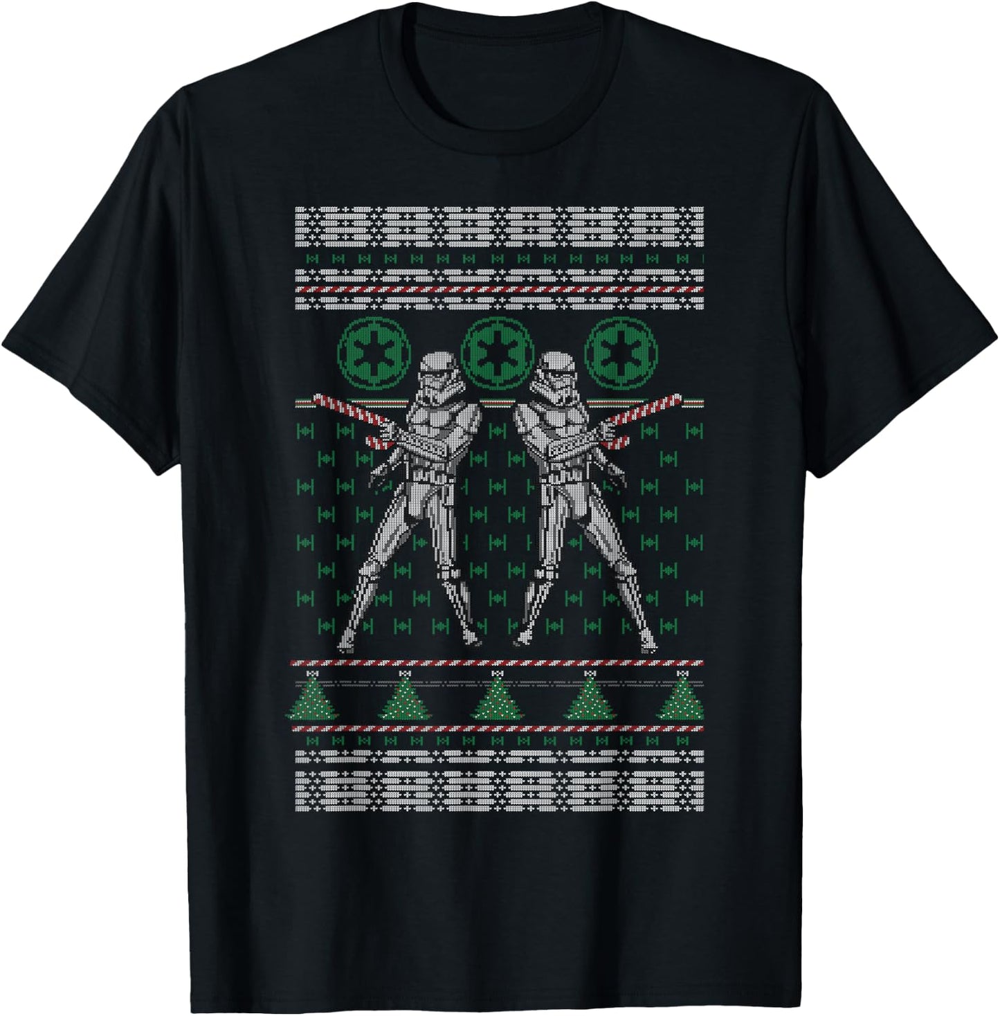 Star Wars Troopers Candy Cane Christmas Graphic T-Shirt - T-Shirt | Black