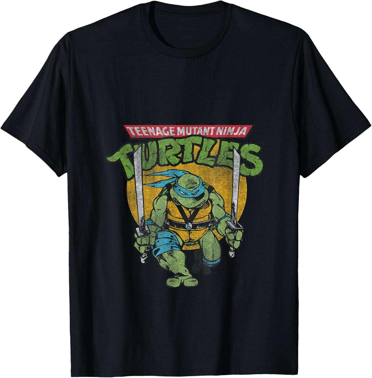 TMNT Ninja Turtles Leonardo Action Shot T-Shirt - T-Shirt | Black