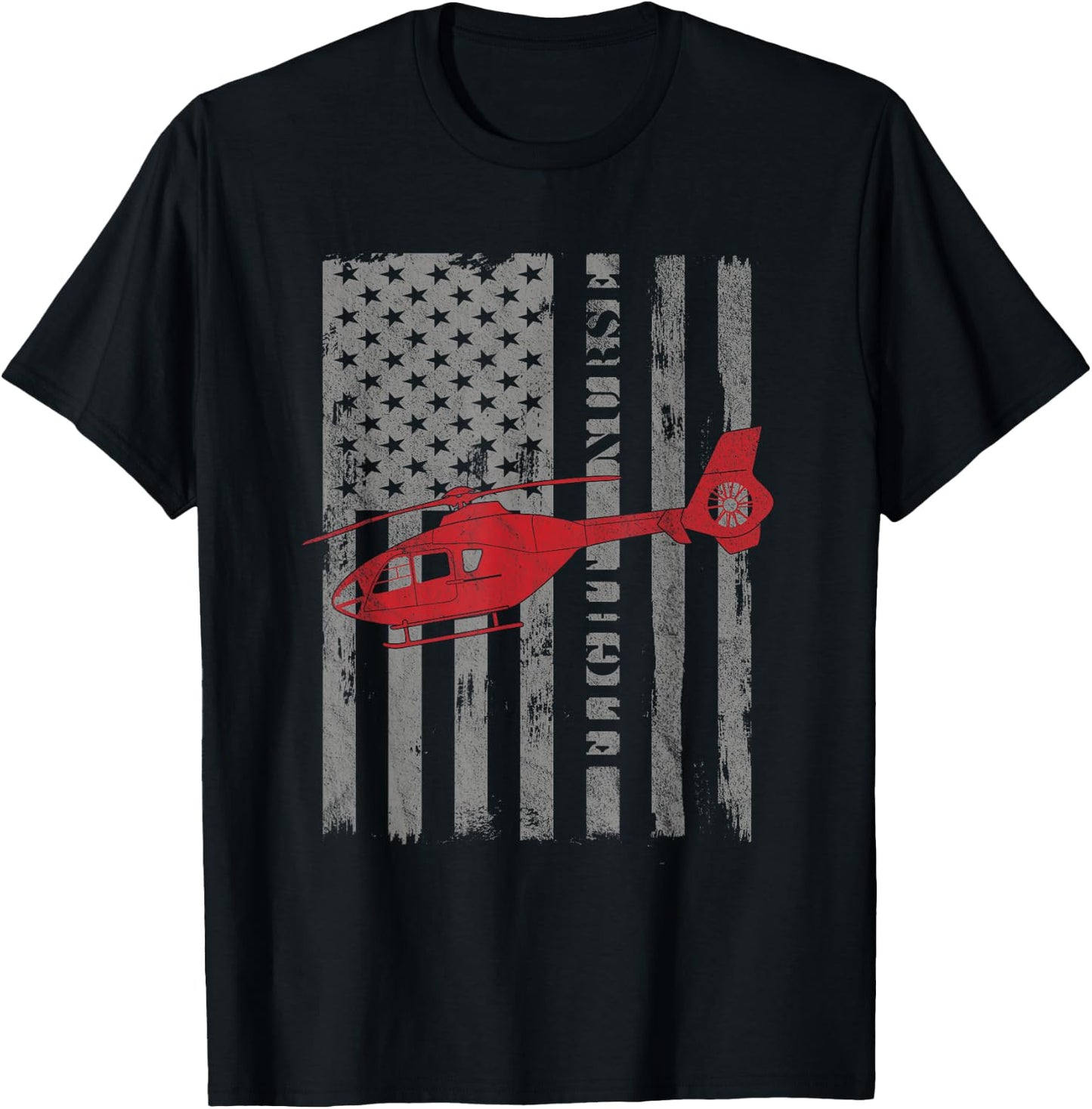 American Flag Flight Nurse Gift T-Shirt - T-Shirt | Black