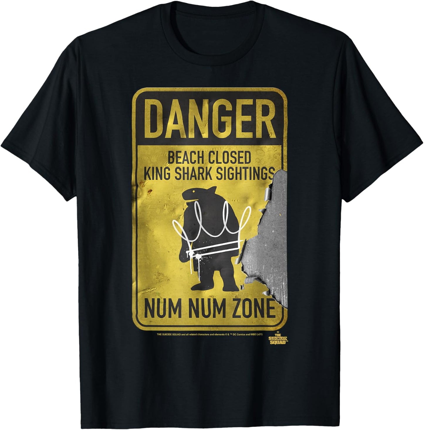 Suicide Squad King Shark Danger Zone T-Shirt - T-Shirt | Black
