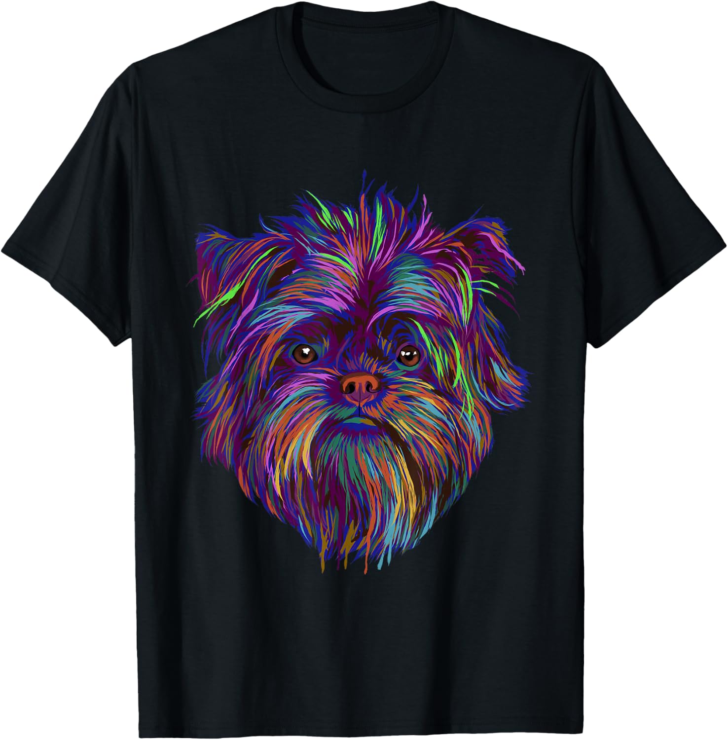 Colourful Splash Dog Affenpinscher T-Shirt - T-Shirt | Black