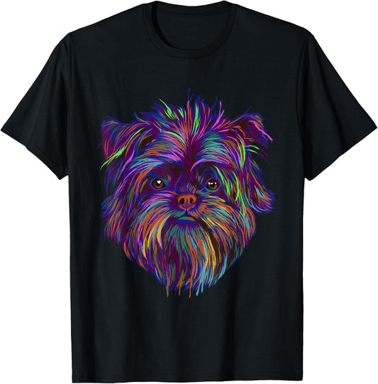 Colourful Splash Dog Affenpinscher T-Shirt - T-Shirt | Black