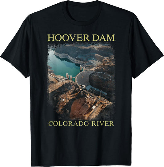 Hoover Dam Nevada Arizona Colorado River Engineering Vegas T-Shirt - T-Shirt | Black