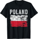 Poland Flag Distressed - Men Women Kids - Polish Flag T-Shirt - T-Shirt | Black