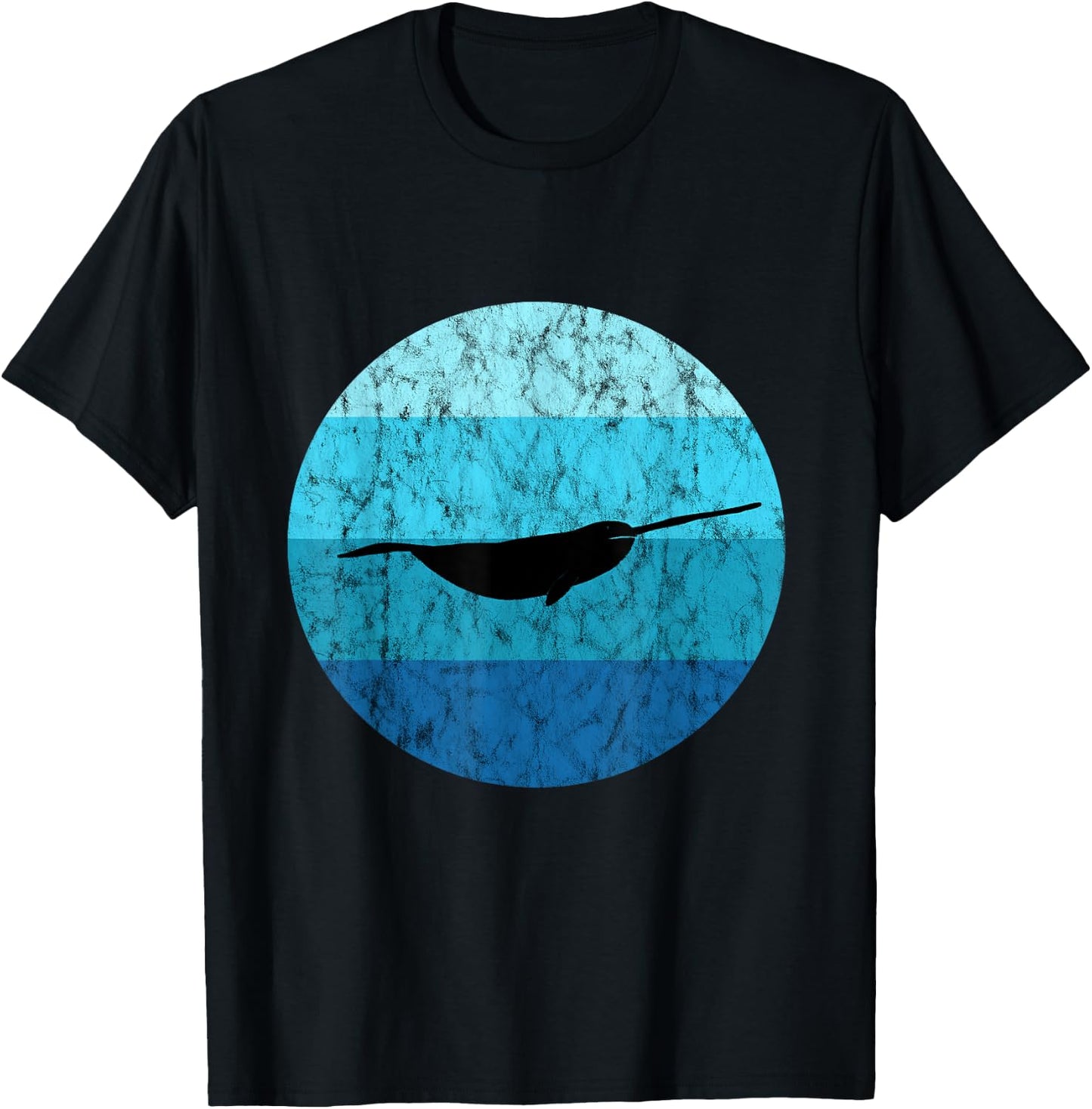 Narwhal Whale Retro Narwhal Lovers Ocean Sea Narwhal Animal T-Shirt - T-Shirt | Black