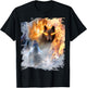 Fire And Ice Wolf Snowy Good And Evil Wolves T-Shirt - T-Shirt | Black