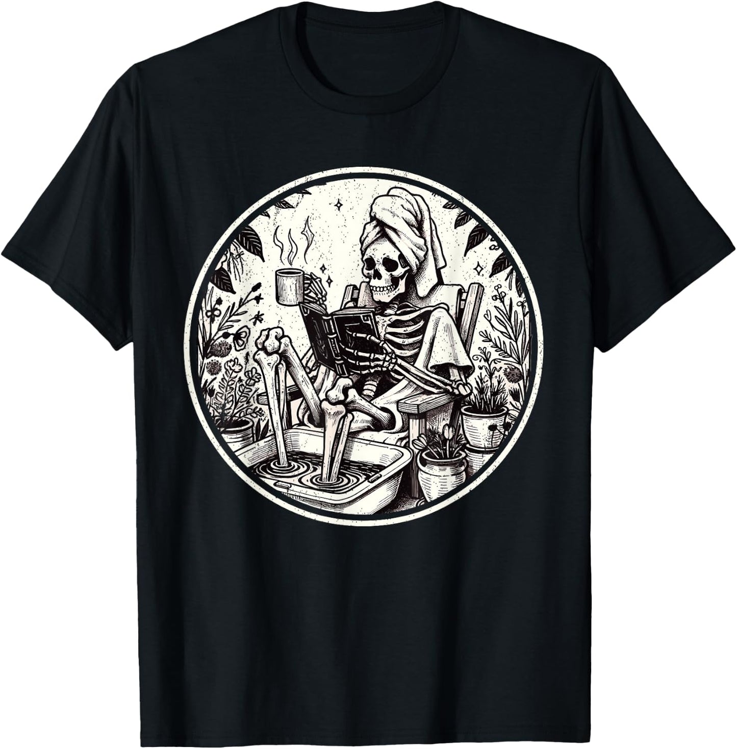 The Reader Tarot Card Funny Book Lover Skeleton Reading Book T-Shirt - T-Shirt | Black