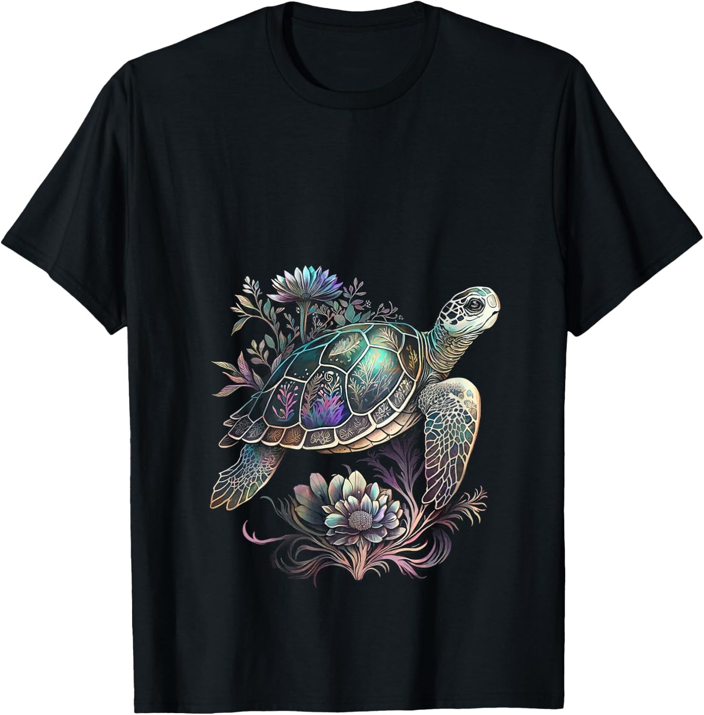 Sea Turtle Beach Lover Ocean Animal Graphic Novelty V-Neck T-Shirt - T-Shirt | Black