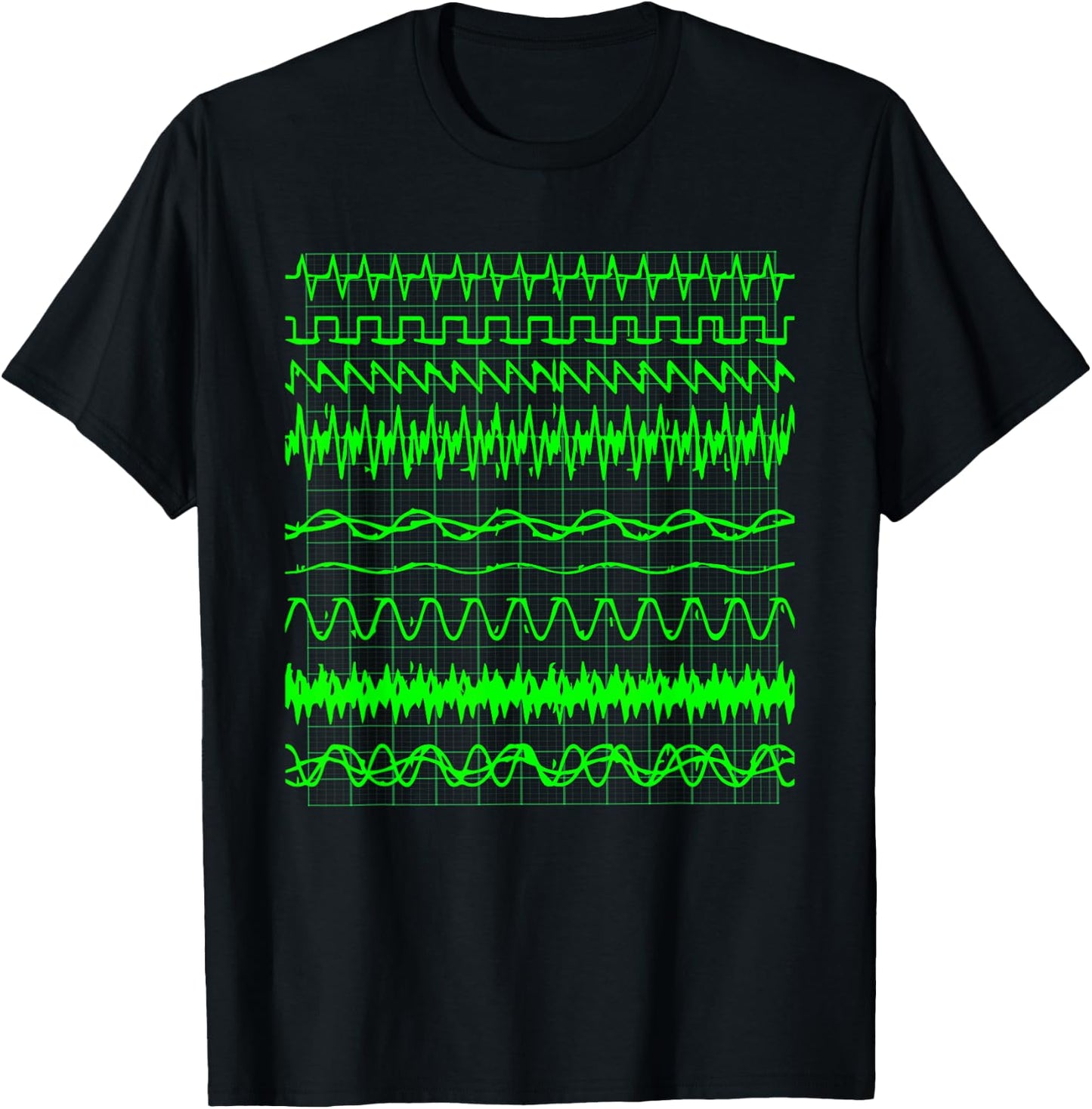 Oscilloscope Digital Waves On Screen Display T-Shirt - T-Shirt | Black