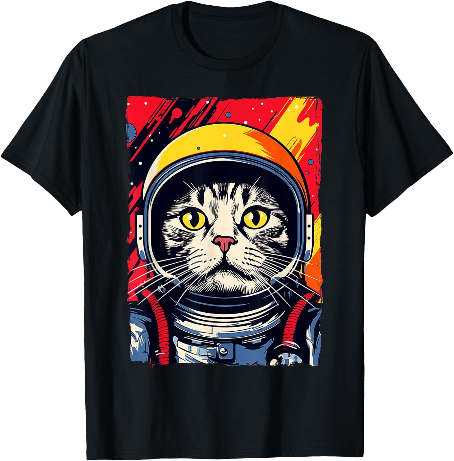 Astronaut Cat Shirt Kids Space Cat Astronaut Cat Mom Cat Dad T-Shirt - T-Shirt | Black