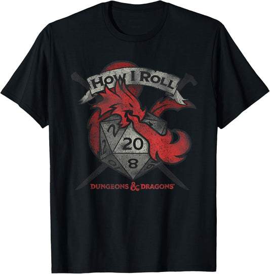Dungeons & Dragons How I Roll Small T-Shirt - T-Shirt | Black