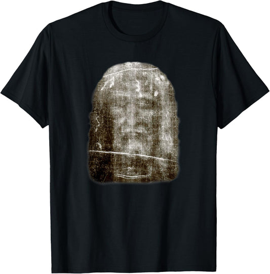 Face of Our Lord Jesus Christ from the Holy Shroud of Turin T-Shirt - T-Shirt | Black