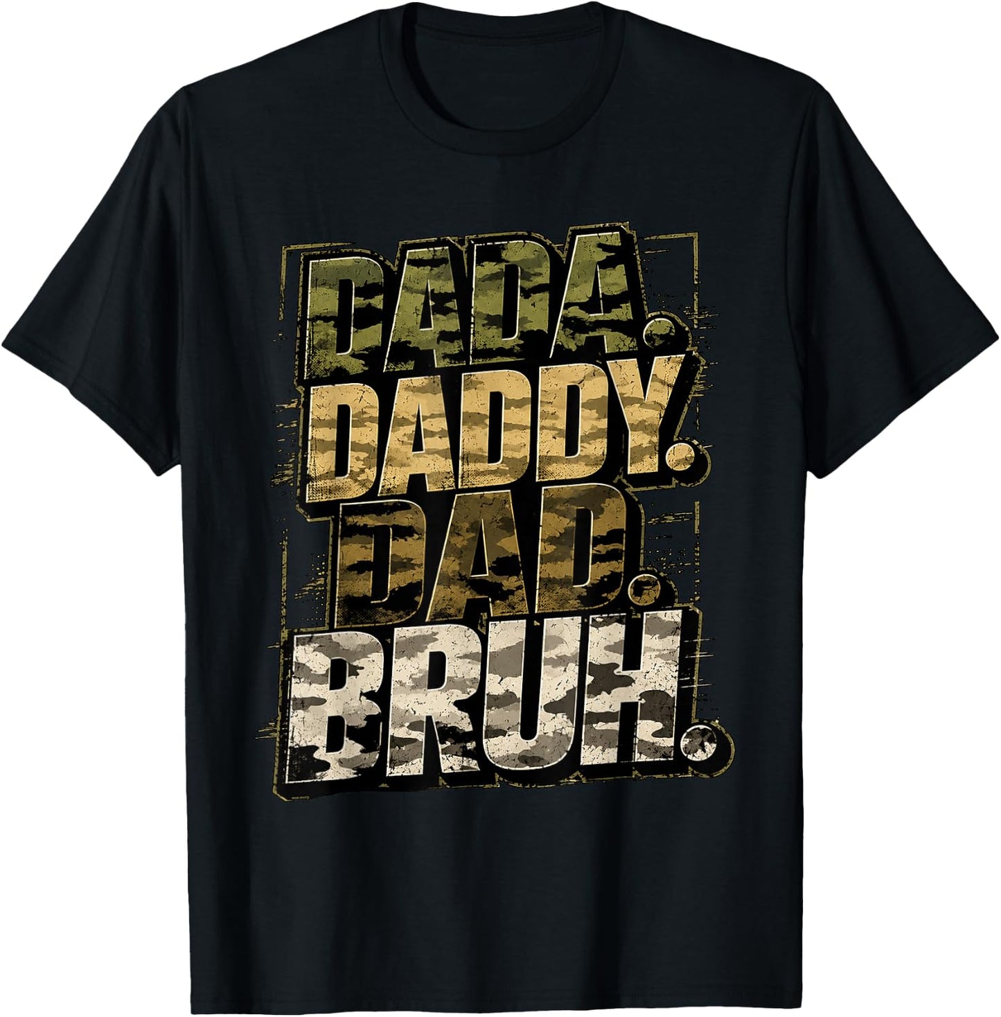 Funny Dad Camo Military Papa Gifts Birthday Husband Father's T-Shirt - T-Shirt | Black