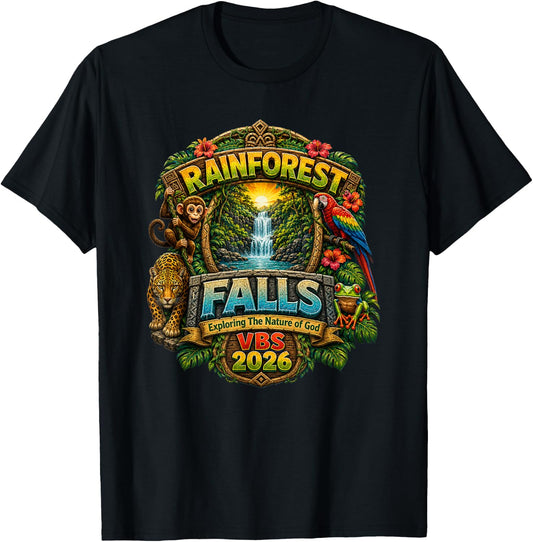 VBS 2026 Rainforest.Falls Exploring The Nature of God.Outfit T-Shirt - T-Shirt | Black