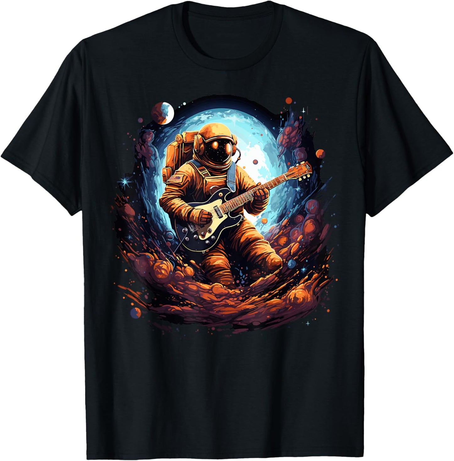 Astronaut Guitar T-Shirt - T-Shirt | Black