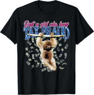 Just A Girl Who Loves Tax Fraud Vintage Bootleg Rap 90s T-Shirt - T-Shirt | Black