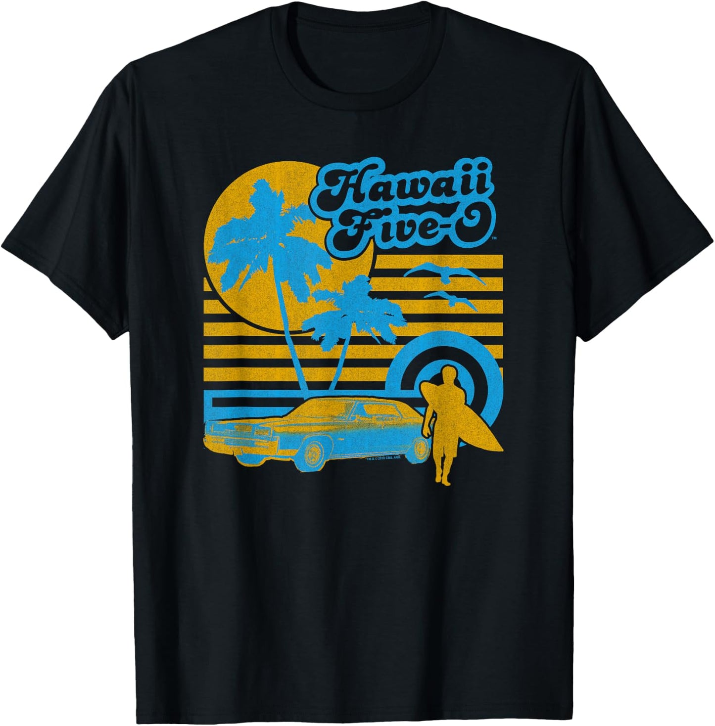Hawaii Five-O 5 0 Surfer T-Shirt - T-Shirt | Black