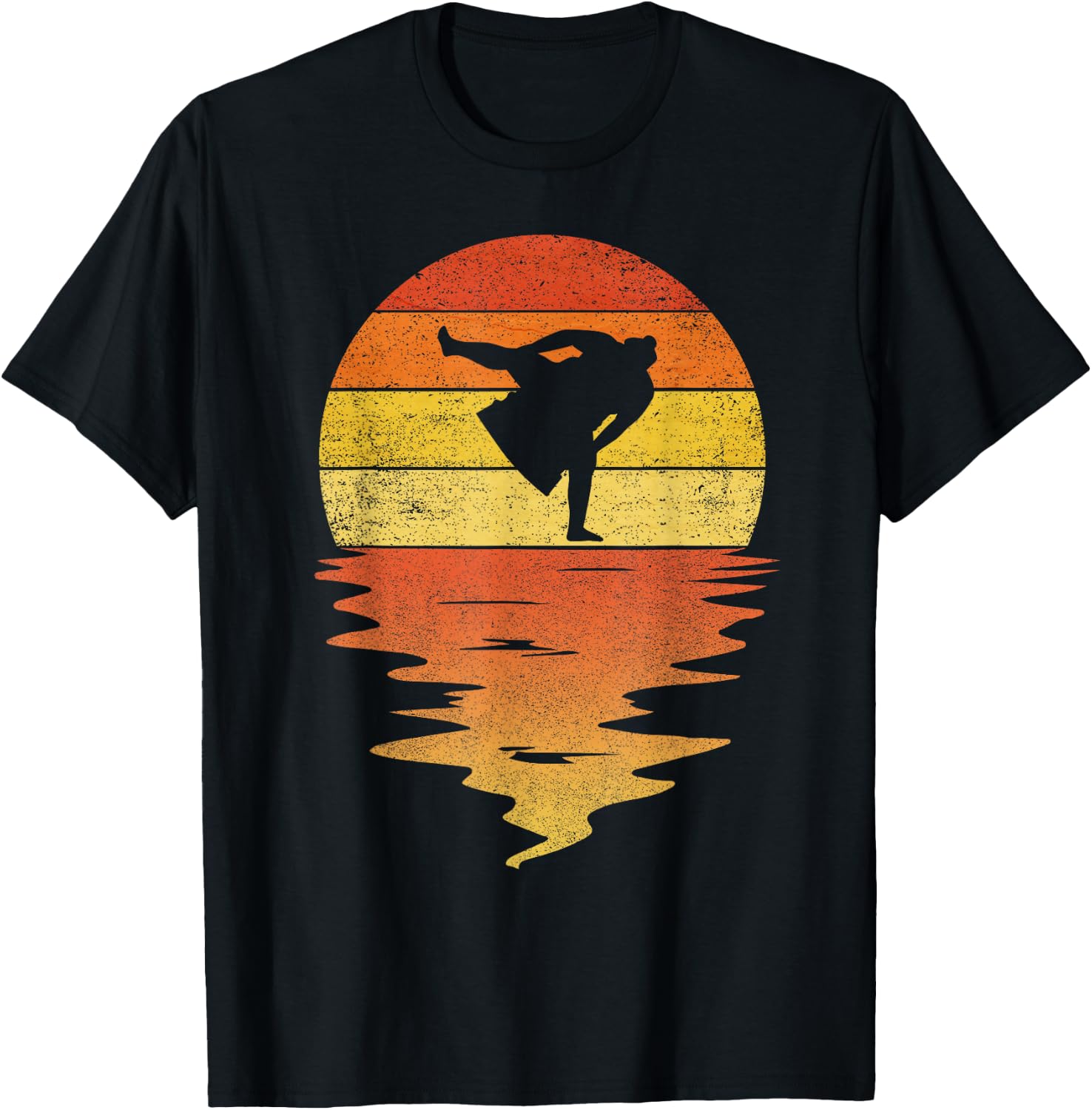 Sumo Wrestling Shirt Retro Sunset 70s Vintage Sumo T-Shirt - T-Shirt | Black