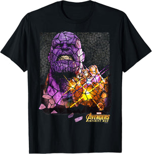 Marvel Infinity War Thanos Stained Glass Graphic T-Shirt - T-Shirt | Black