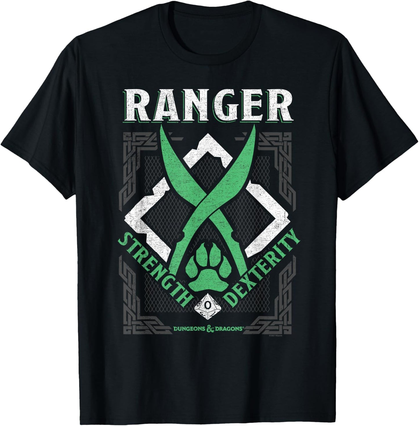 Dungeons & Dragons Ranger Strength & Dexterity T-Shirt - T-Shirt | Black