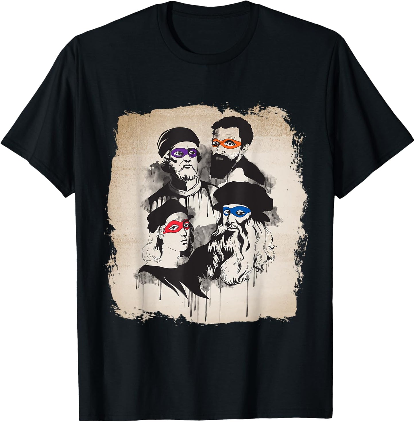 Artist - Italian Rennaissance Art Ninjas Funny T-Shirt - T-Shirt | Black