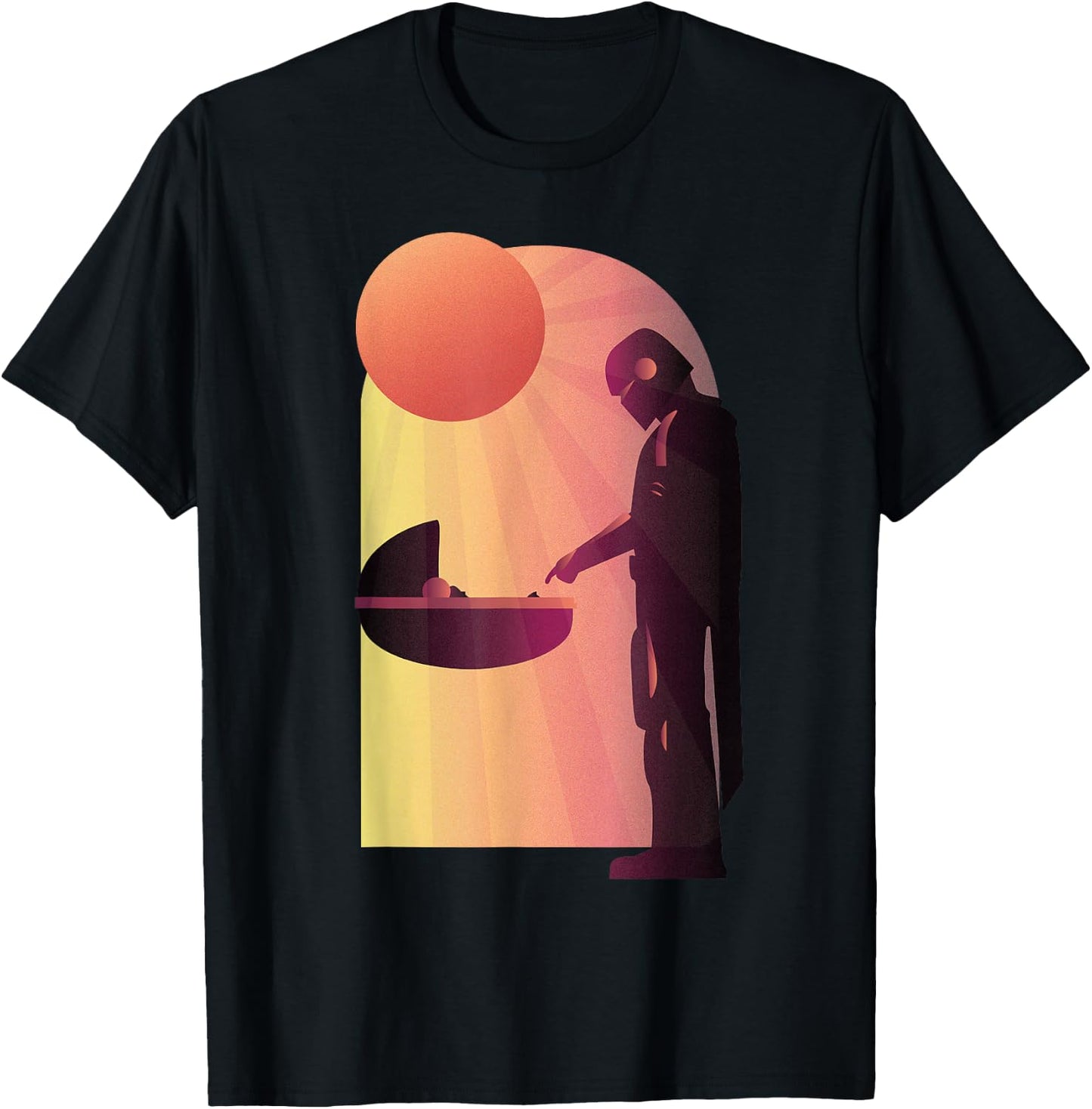 Star Wars The Mandalorian The Child Discovery Silhouette T-Shirt - T-Shirt | Black