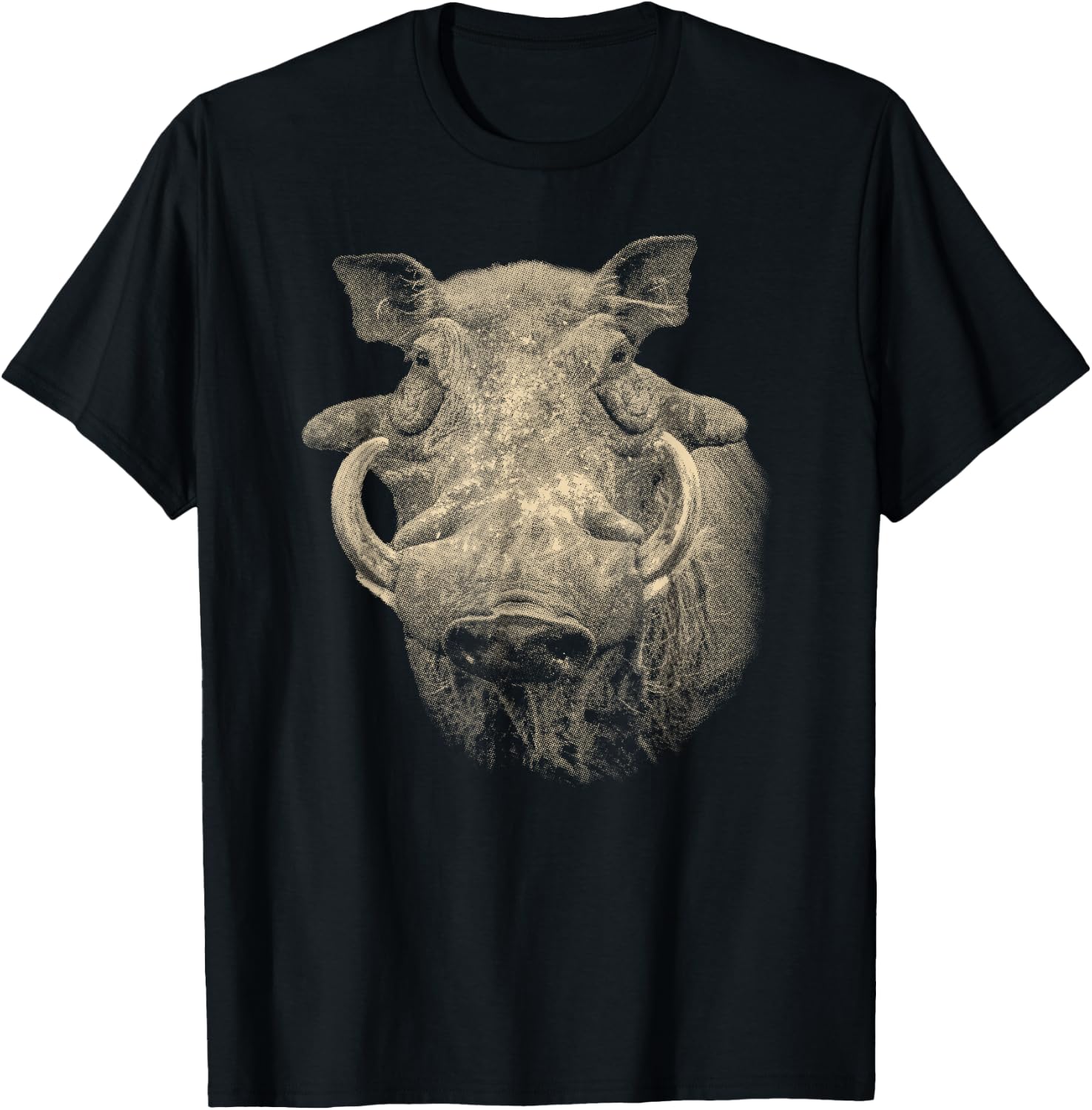 SM's Wild for Africa Apparel Warthog Picture, Warthog Boar Close-up T-Shirt - T-Shirt | Black