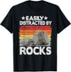 Easily Distracted By Rocks Collector Mineral Retro Geologist T-Shirt - T-Shirt | Black