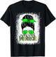 Mental Health Warrior Messy Bun Mental Health Awareness T-Shirt - T-Shirt | Black