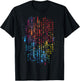 Binary Code Matrix Illuminated Numerals 3D Effect T-Shirt - T-Shirt | Black