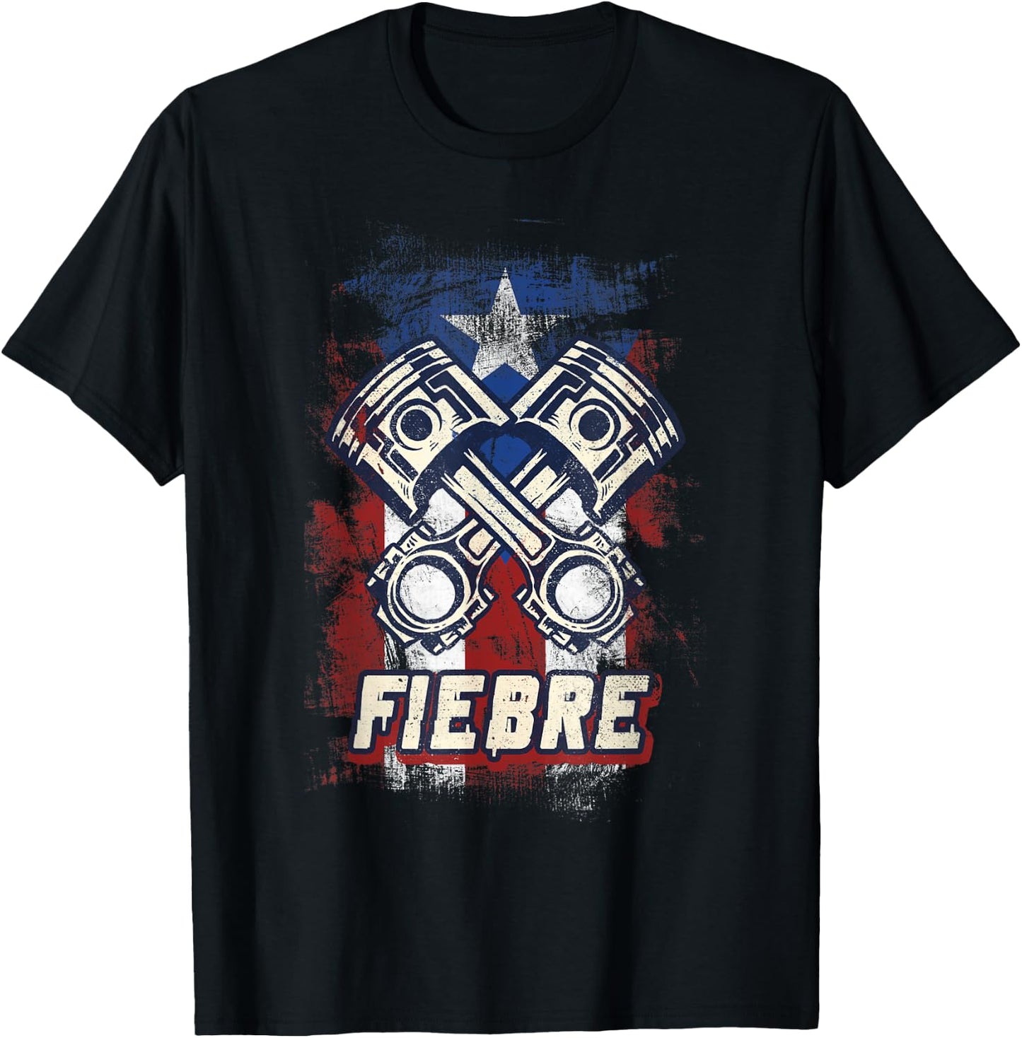 Puerto Rico Racing Flag Fiebre Race car Camisa Para Hombre T-Shirt - T-Shirt | Black