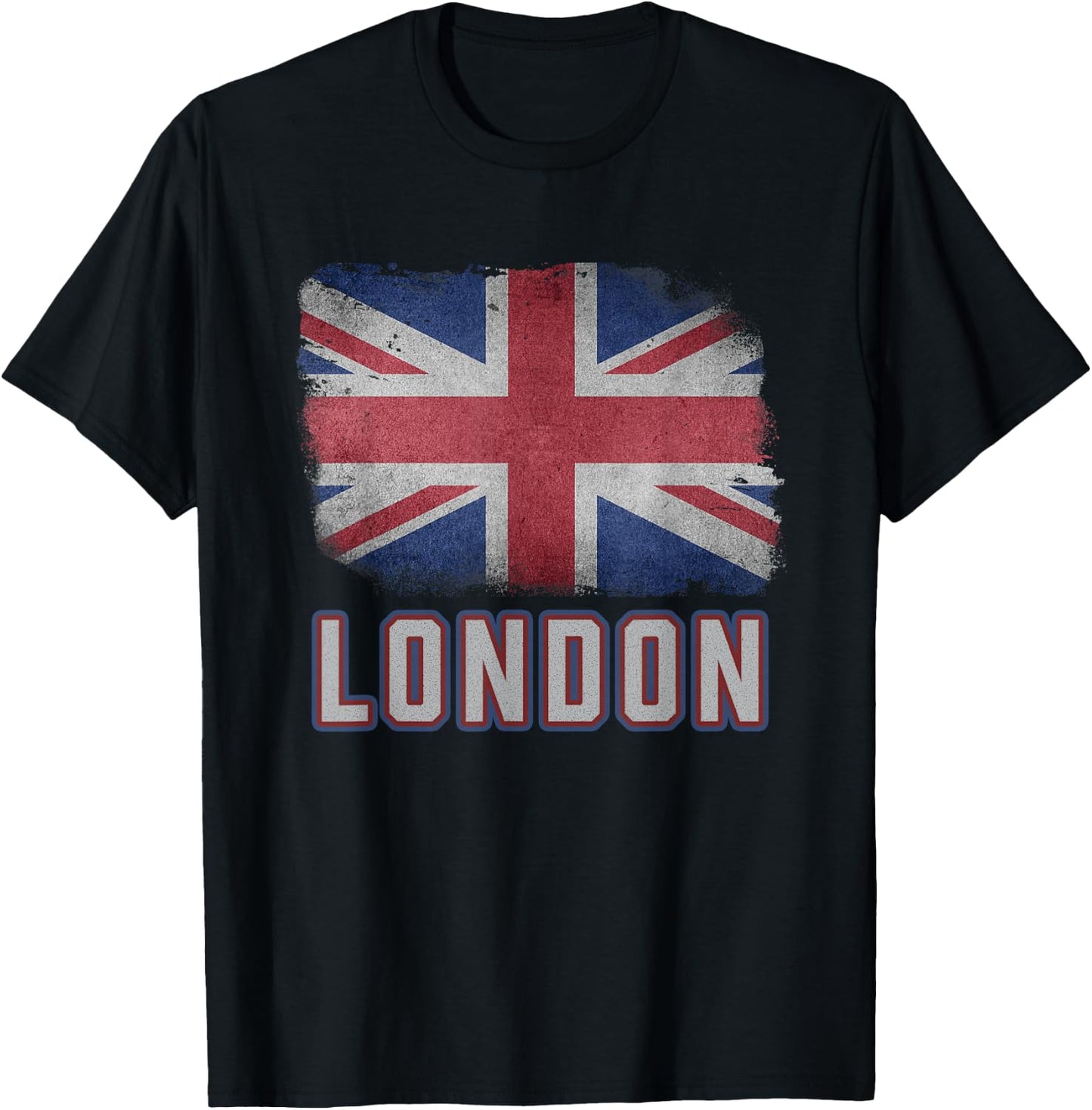 London United Kingdom British Flag Vintage UK Souvenir T-Shirt - T-Shirt | Black