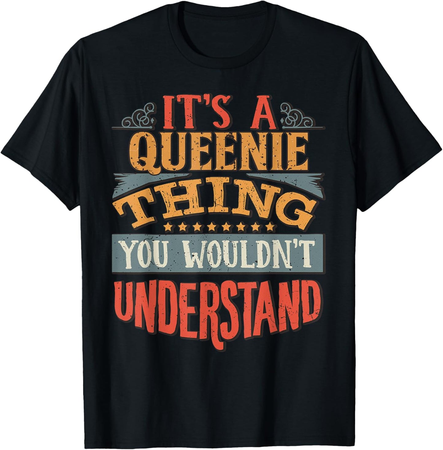 Queenie Name T-Shirt - T-Shirt | Black