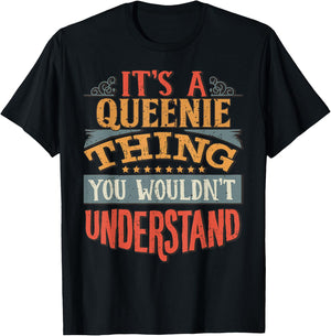 Queenie Name T-Shirt - T-Shirt | Black