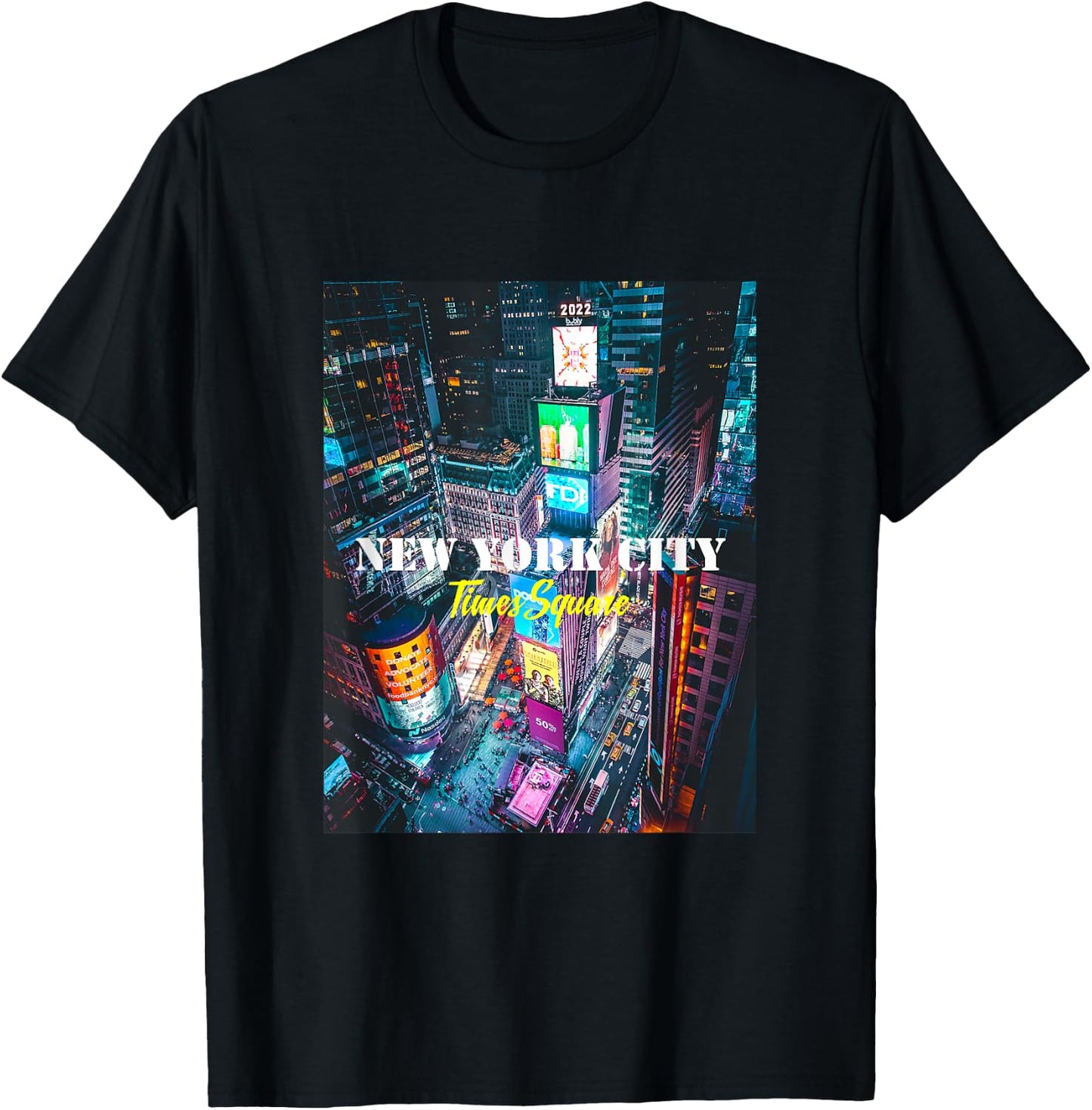 Cool New Year Eve in New York City Times Square Illustration T-Shirt - T-Shirt | Black