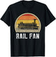 Train Lovers Men Vintage Train Rail Fan Railfanning Railroad T-Shirt - T-Shirt | Black